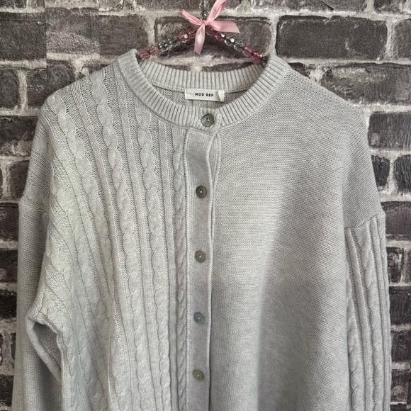 Mod Ref button down cardigan sweater gray - Picture 2 of 8